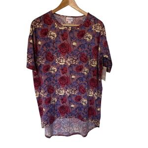 LuLaRoe Classic‎ T Rose Floral Print Short Sleeve Women's XXS